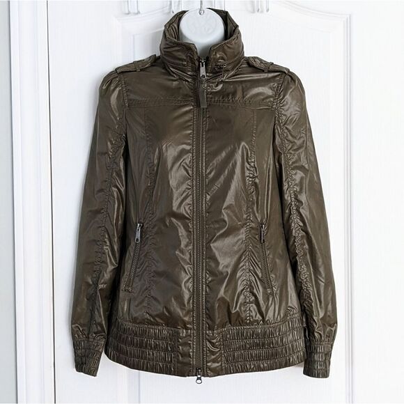Mackage Perla packable Hooded rain jacket dark green XS @B3 - Picture 2 of 15